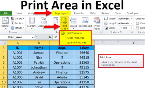 define print area excel: How does adjusting the print area affect data visibility and accessibility?